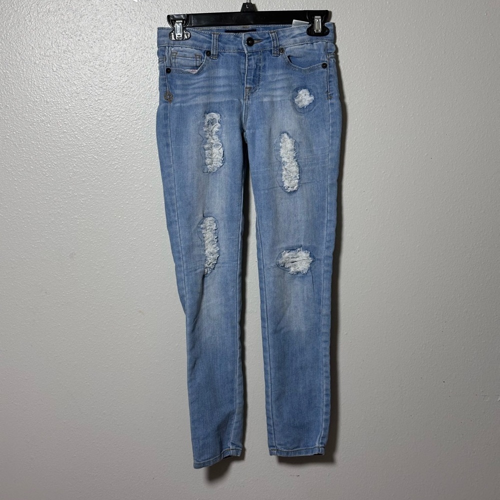 Lucky Brand Girls Kids Denim Ripped Jeans Zoe Jegging size 10.